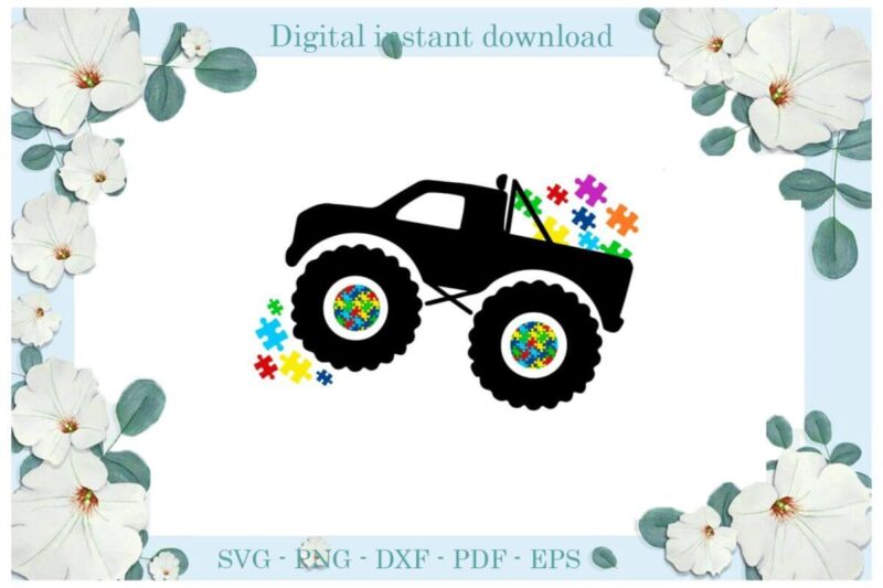 Autism Day Gifts, Truck Puzzle Gifts Diy Crafts Svg Files For Cricut, Silhouette Sublimation Files, Cameo Htv Print
