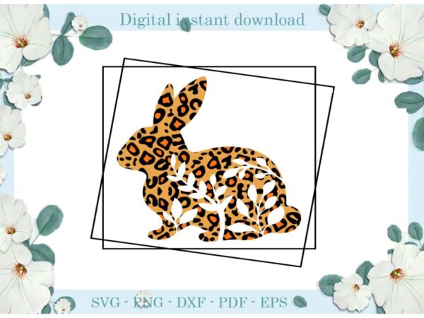 Easter day gifts leopard spots bunny theodone diy crafts bunny svg files for cricut, easter sunday silhouette easter basket sublimation files, cameo htv print vector clipart