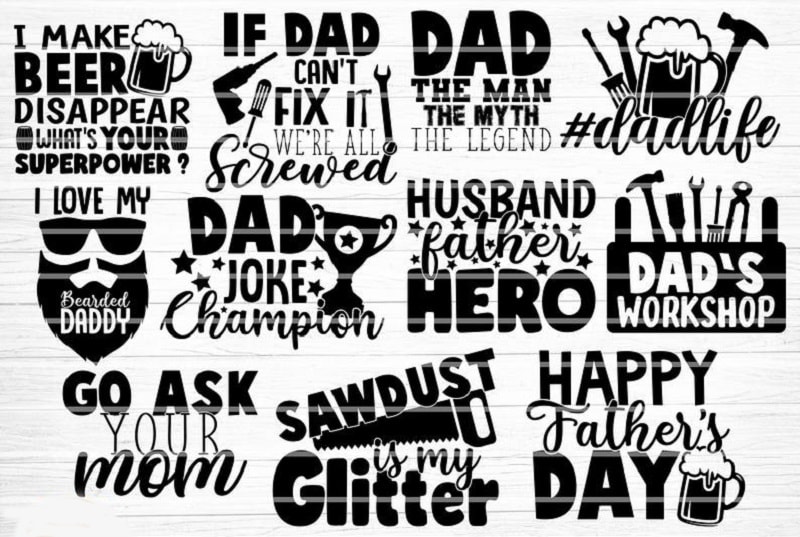 40 Dad Bundle SVG, Dad Life Vector Printable Cliparts, Funny Dad Quotes Svg, Father Svg, Dad Sayings, Dad Shirt Print Svg, Digital Download 798950774