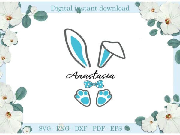 Easter day gifts blue anastasia bunny diy crafts bunny svg files for cricut, easter sunday silhouette easter basket sublimation files, cameo htv print vector clipart