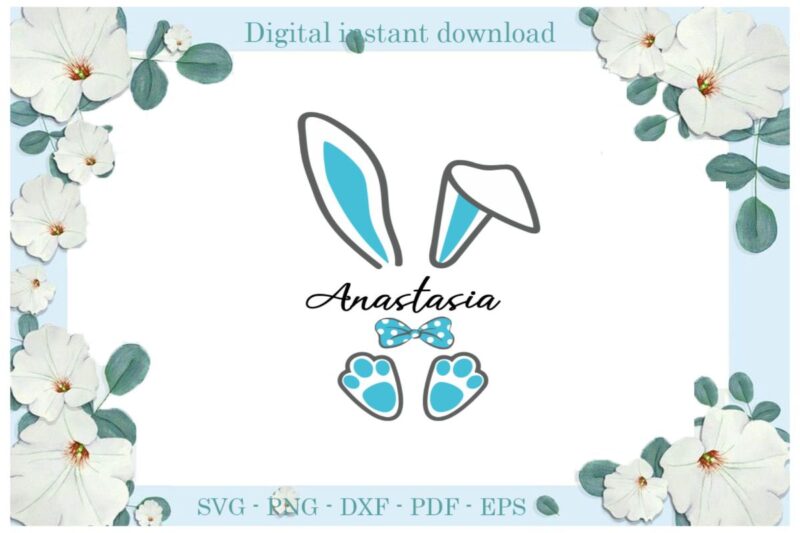 Easter Day Gifts Blue Anastasia Bunny Diy Crafts Bunny Svg Files For Cricut, Easter Sunday Silhouette Easter Basket Sublimation Files, Cameo Htv Print