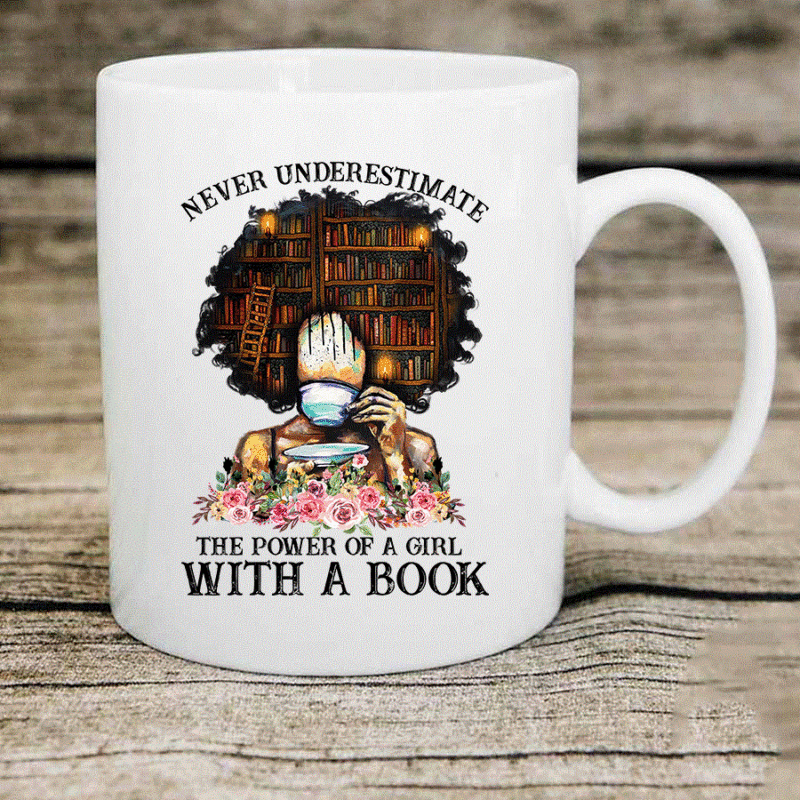 Never Underestimate The Power Of A Girl With A Book png, Black Girl Book Lover, Black Melanin, Black Pride, Sublimation, Digital Downloads 887162428