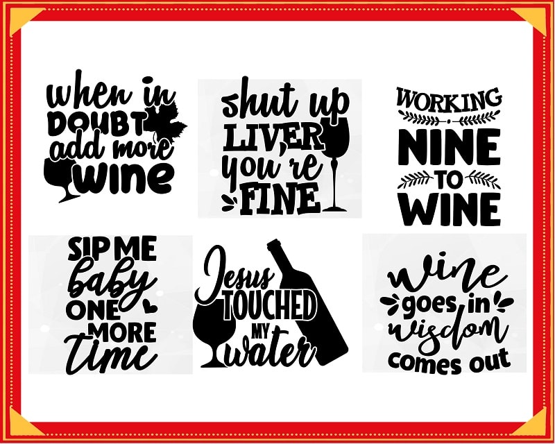 30 Wine Quotes SVG Bundle, Jesus Touched My Water, Funny Wine Quotes, Wine Diva Cut File, Wine Clip Art, Commercial Use, Instant Download 573034719