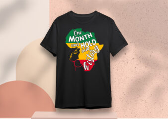 Black History Month Quote One Month Can’t Hold Our History SVG Files t shirt template