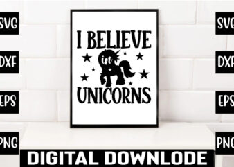 i believe in unicorns t shirt design for sale