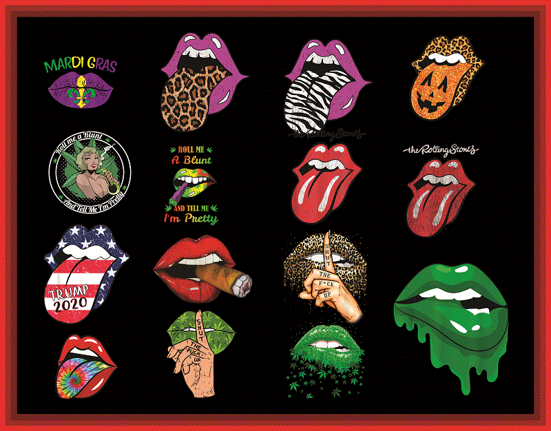 75 Rolling Stone Tongue and Lips PNG Bundle, Leopard tongue PNG, Rolling Stone, Funny Designs Png, Merry Christmas png, Digital download 905632512