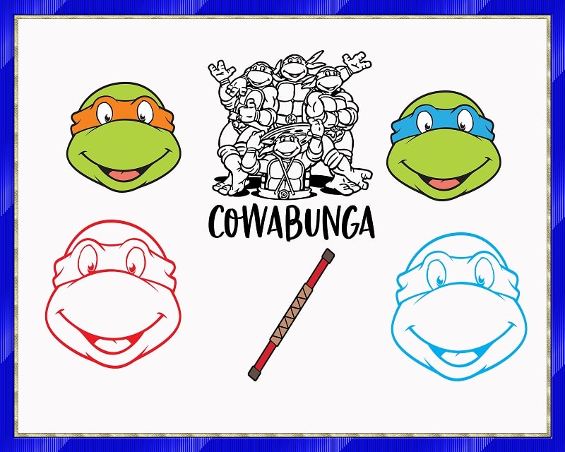 369 Teenage Mutant Ninja Turtles Bundle, Teenage Mutant Ninja Turtles Font, SVG for Cricut, SVG Silhouette Dxf, Png, Quotes File 891480330