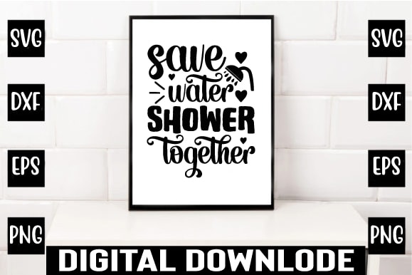 Save water shower together t shirt template vector