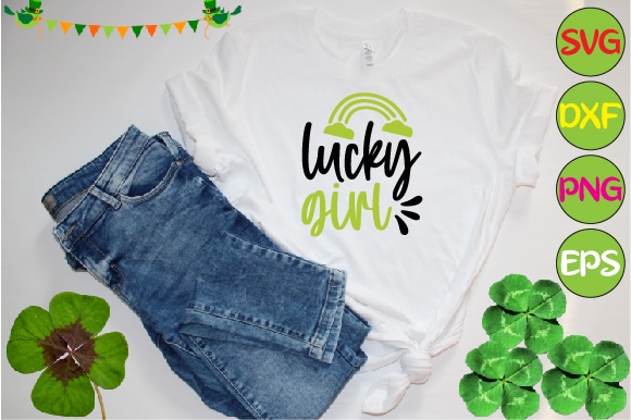 Lucky girl t shirt vector graphic