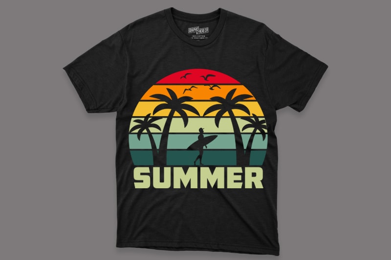 Bestselling Summer T-Shirt Design for Commercial use.