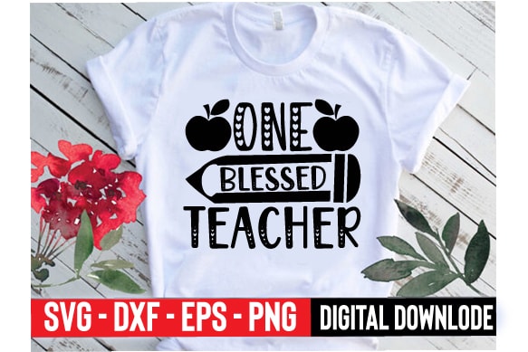 One blessed teacher t shirt design online