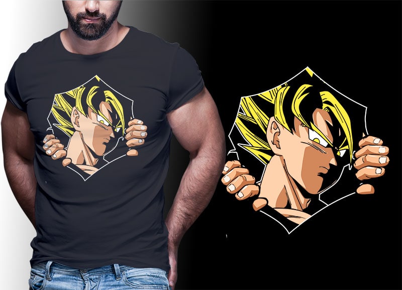 59 ANIME DRAGONBALL tshirt designs bundle