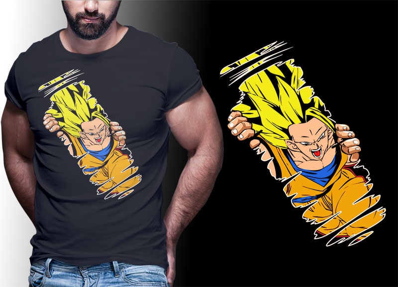 59 ANIME DRAGONBALL tshirt designs bundle