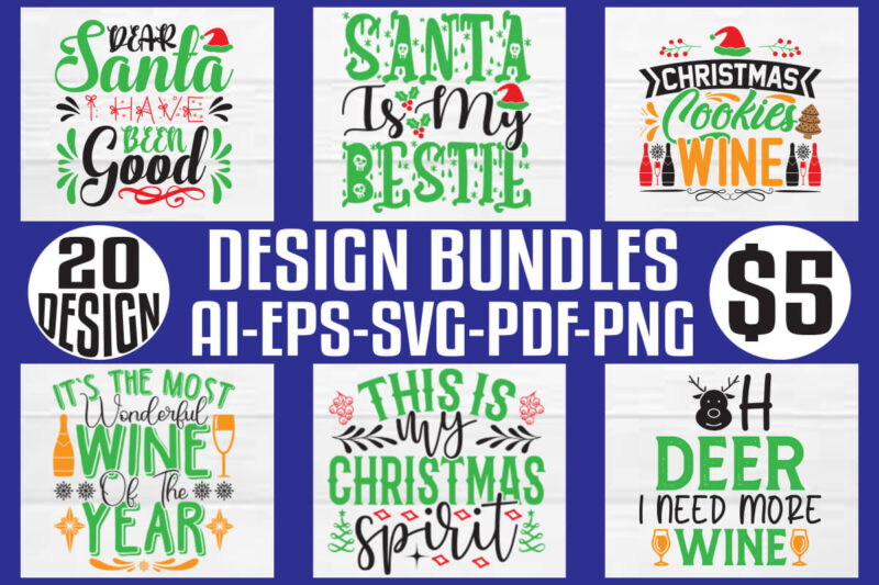 Christmas T-shirt And SVG Design Bundle