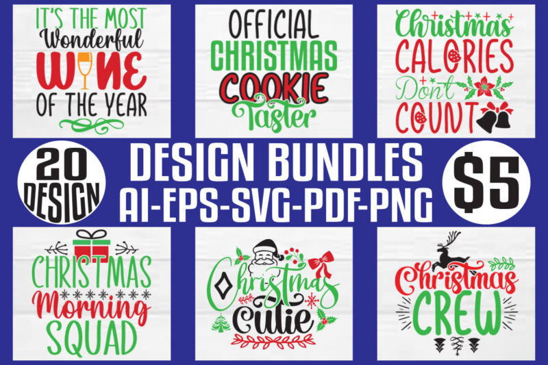 Christmas T-shirt And SVG Design Bundle