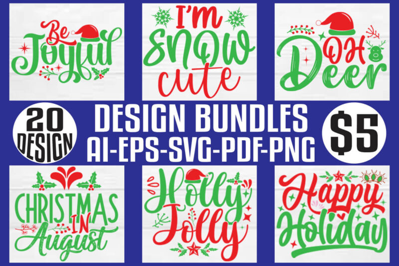 Christmas T-shirt And SVG Design Bundle