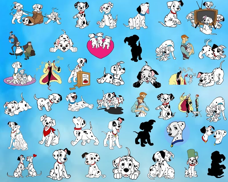 120 Designs 101 Daimatians svg BUNDLE, Disney Cartoon svg, Bundle 101 Daimatians SVG for Cricut, SVG Silhouette Dxf, Png, Digital Download 871531470