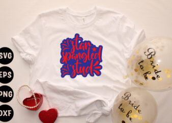 star spangled stud t shirt template vector