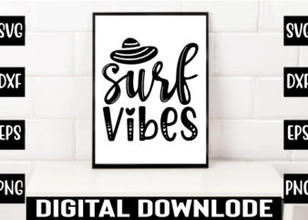 surf vibes t shirt template vector