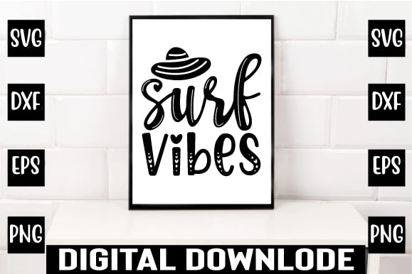 Surf vibes t shirt template vector