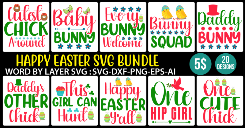Happy Easter SVG Bundle vol 4