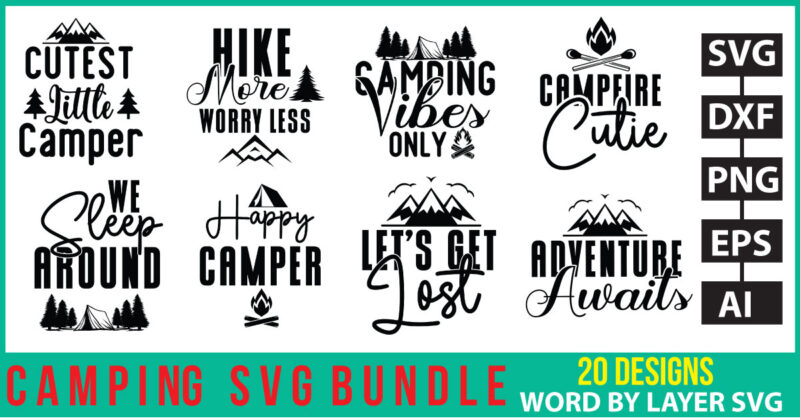 Camping Layered file,Camping cut file bundle,Camping Svg Bundle, Camp Life Svg, Campfire Svg, Dxf Eps Png, Silhouette, Cricut, Cameo, Digital, Vacation Svg, Camping Shirt Design