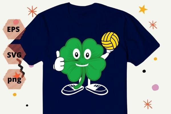 Volleyball Love cartoon funny Heart Shamrock St Patrick’s Day Gift T-Shirt design svg, Volleyball Love cartoon funny Heart png, Volleyball, Love, cartoon, funny, Heart, Shamrock, St Patrick’s Day