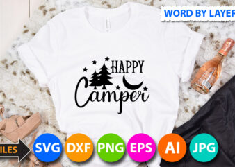 Happy Camper Svg Design,Happy Camper t Shirt Design,Camping Svg Quotes