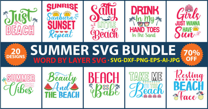 Summer cut file, summer die-cut, Summer Beach Bundle SVG, Beach Svg Bundle, Summertime, Funny Beach Quotes Svg, Salty Svg Png Dxf Sassy Beach Quotes Summer Quotes SVG Bundle
