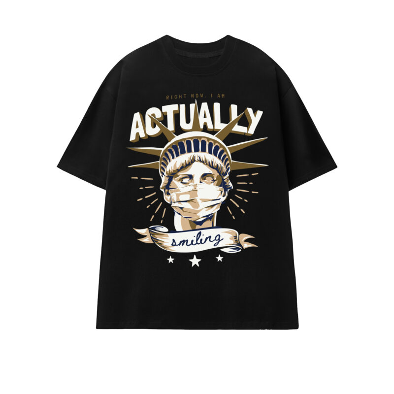 Actually Smilling t-shirt design illustration png