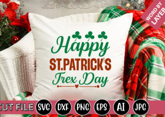 Happy St.patrick’s Trex Day SVG Vector for t-shirt