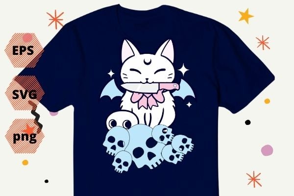 This adorable Angry Cat graphic halloween skull cat T-shirt design svg, Knit on mouth of cat, This adorable, Angry Cat, graphic, halloween, skull, cat T-shirt design eps, vector, editable, funny