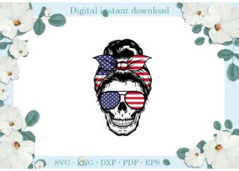 Trending gifts, Girl Head Skull USA Flag Smile , Diy Crafts America Svg Files For Cricut, American Flag Sublimation Files, Cameo Htv Prints