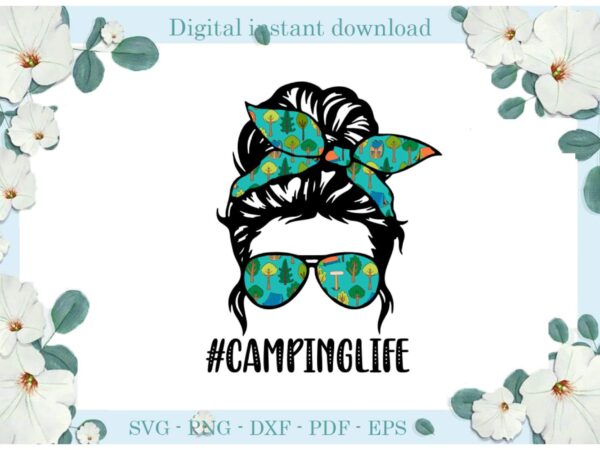 Trending gifts, camping life girl hair camping , diy crafts camping day svg files for cricut, camping life sublimation files, cameo htv prints t shirt designs for sale