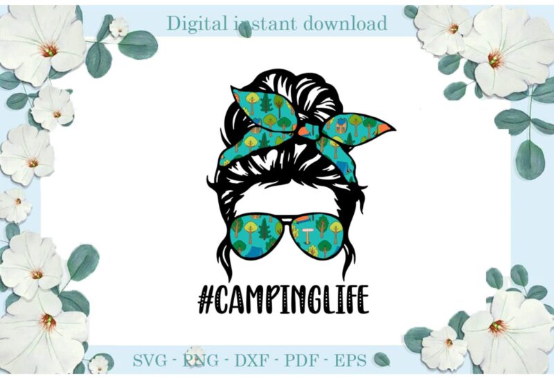 Trending gifts, Camping Life Girl Hair Camping , Diy Crafts Camping Day Svg Files For Cricut, Camping Life Sublimation Files, Cameo Htv Prints