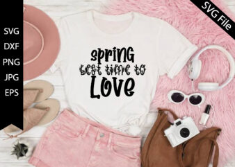 spring best time to love t shirt template vector