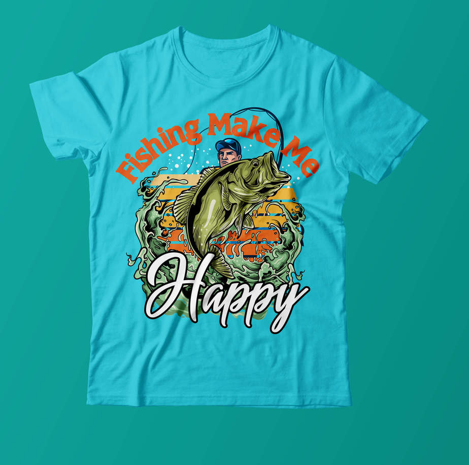 Fishing Make Me Happpy T Shirt Design,Fishing T Shirt Design On