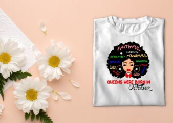 Birthday Gifts Queen Were Born In October Diy Crafts Svg Files For Cricut, Silhouette Sublimation Files, Cameo Htv Prints t shirt template