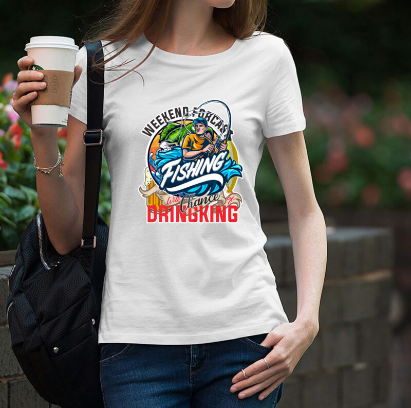 Weekend Forcast Fishing With Chance of Dringking T Shirt Design,Fishing  Vector T Shirt Design,Fishing T Shirt Bundle On Sale,Fishing Funny T Shirt  Design,Best Typography T Shirt Design - Buy t-shirt designs