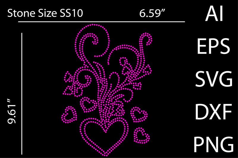 Best Selling Love Rhinestone Design Bundle for commercial use.