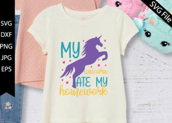 my unicorn ate my homework t shirt designs for sale