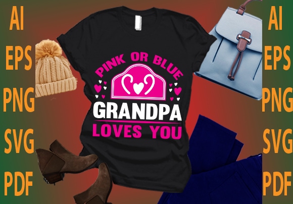 pink or blue grandpa loves you