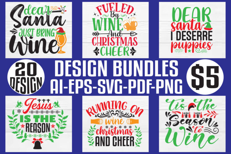 Christmas T-shirt And SVG Design Bundle