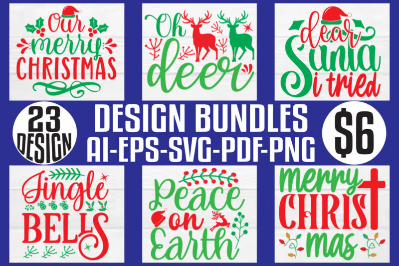 Christmas T-shirt And SVG Design Bundle