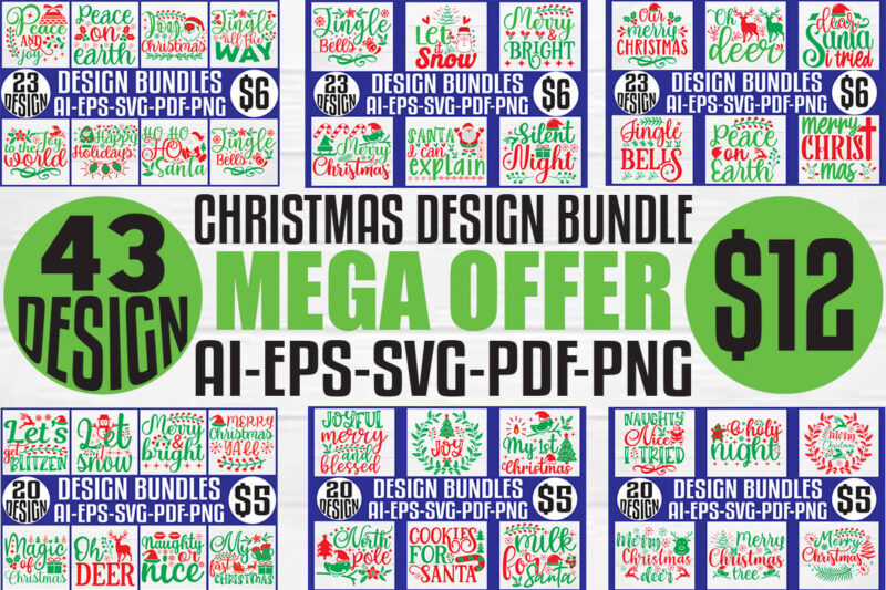 Christmas T-shirt And SVG Design Bundle