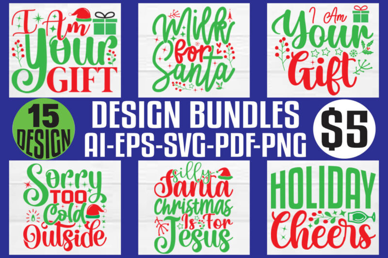 Christmas T-shirt And SVG Design Bundle