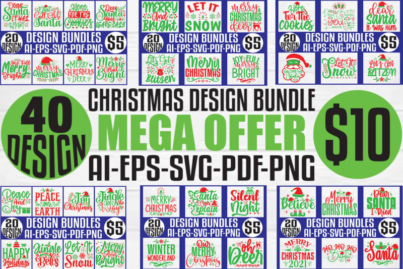 Christmas T-shirt And SVG Design Bundle