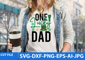 One Lucky Dad T Shirt Design