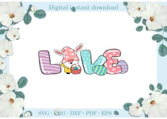 Easter Day Love Bunny Diy Crafts Christian Bunny Svg Files For Cricut, Easter Sunday Silhouette Trending Sublimation Files, Cameo Htv Print vector clipart