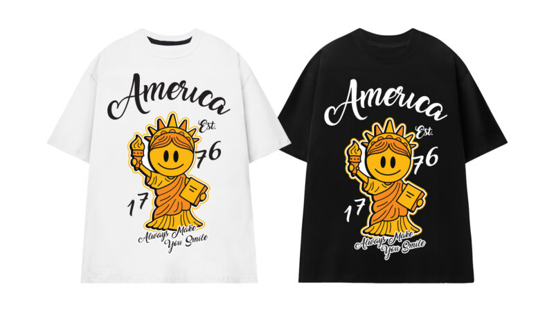 America Smile t-shirt design illustration png